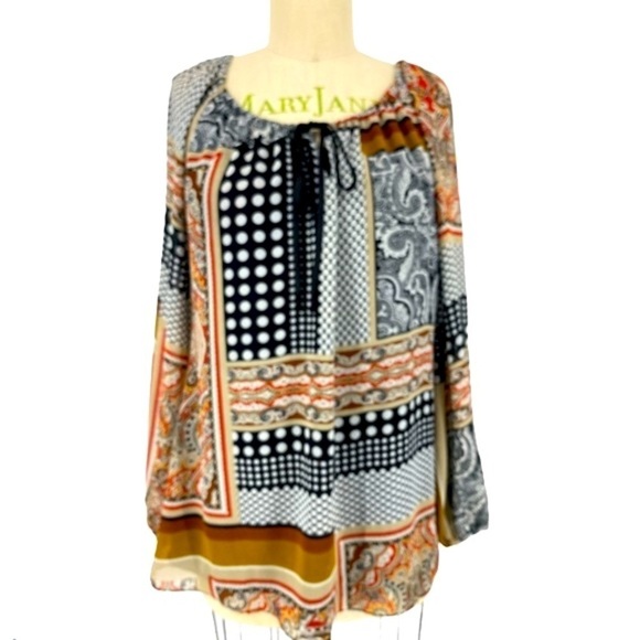 Boston Proper peasant Blouse boho oversized size Medium - Picture 2 of 9